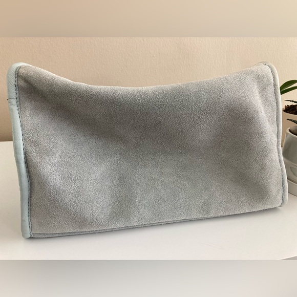 NWT Margot New York Jamee Double Handle blue suede leather tote bag purse - Picture 11 of 12